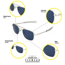 Cargar imagen en el visor de la galería, LENTES DE SOL INVICTA AVIATOR UNISEXO - I39272-AVI-70-P06