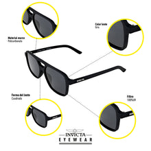 Cargar imagen en el visor de la galería, LENTES DE SOL INVICTA S1 RALLY UNISEXO - I16009-S1R-01-P03
