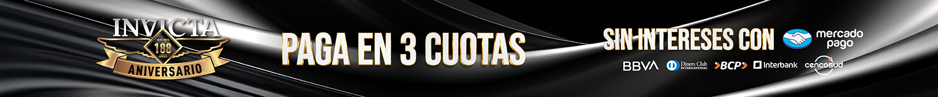 INVICTA + MERCADOPAGO: 3 CUOTAS SIN INTERESES