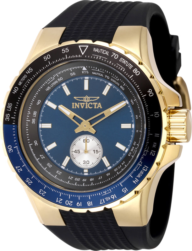 RELOJ INVICTA AVIATOR 49296 MEN - BLACK,GOLD, BLUE