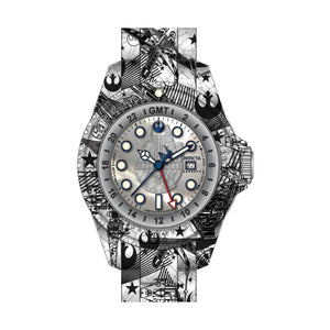 RELOJ REBEL ALLIANCE PARA HOMBRE INVICTA STAR WARS 33309 - BLANCO, PLATA, TRANSPARENTE