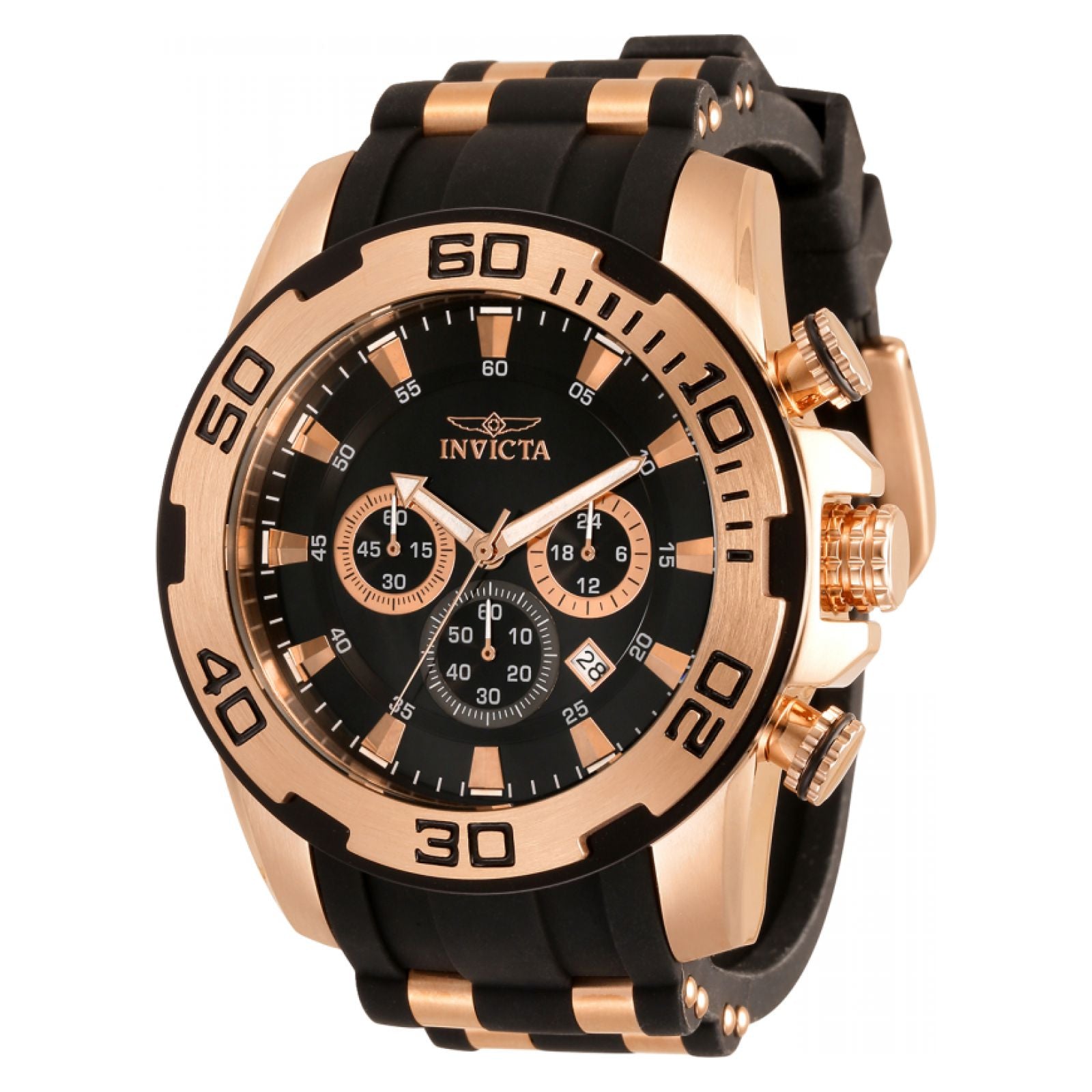 RELOJ DEPORTIVO PARA HOMBRE INVICTA PRO DIVER 33939 - NEGRO, ORO ROSA