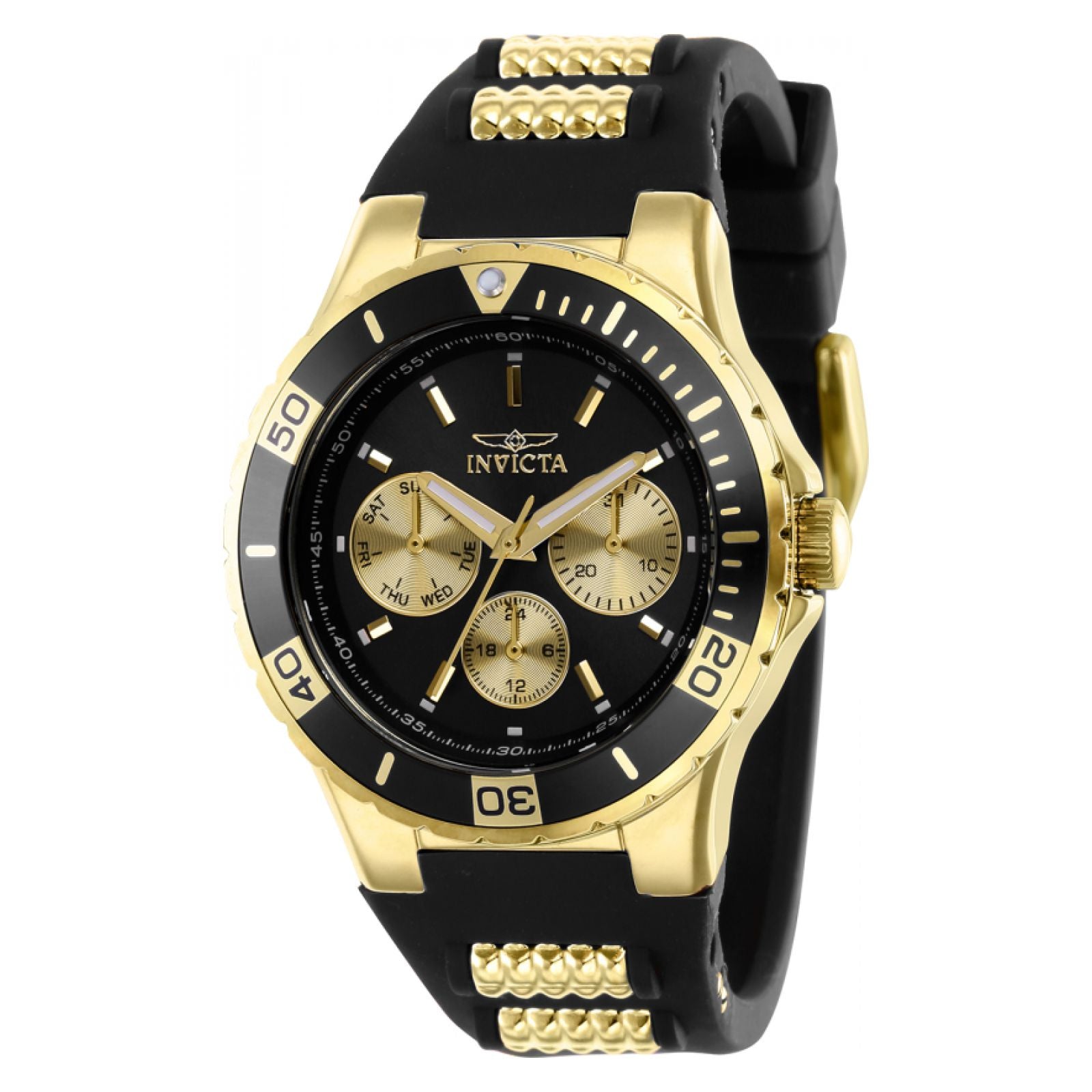 RELOJ DEPORTIVO PARA MUJER INVICTA AVIATOR 37319 - NEGRO, DORADO