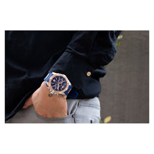 RELOJ DEPORTIVO PARA HOMBRE INVICTA I-FORCE 39991 - AZUL, ORO ROSA