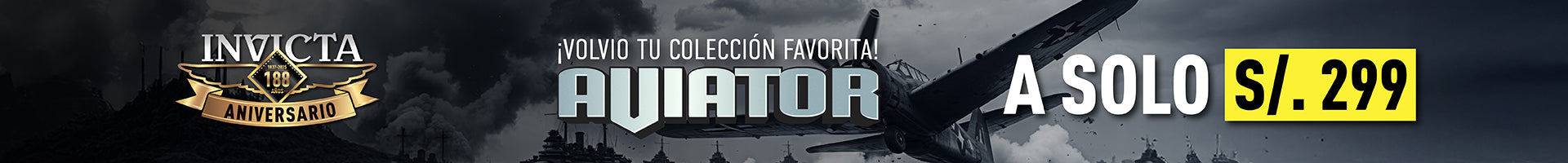 RELOJES INVICTA AVIATOR A SOLO S/ 299