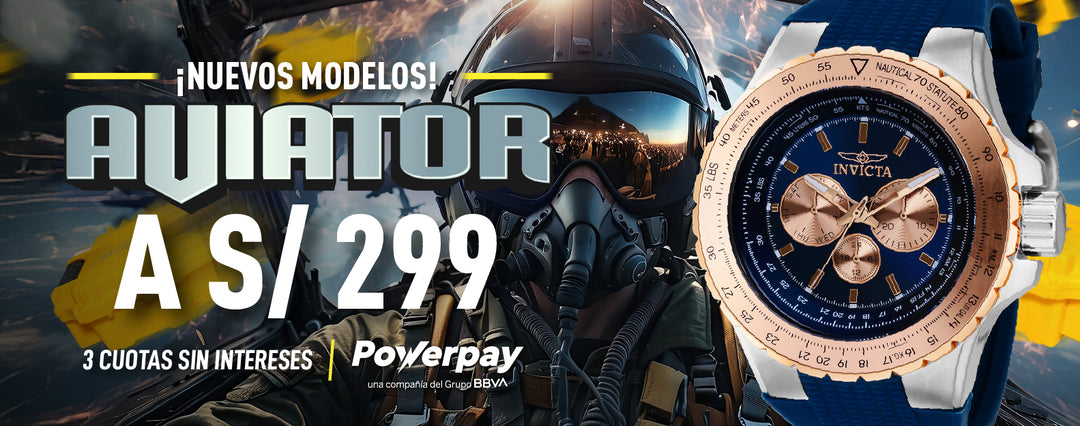 RELOJES INVICTA AVIATOR A SOLO S/ 299