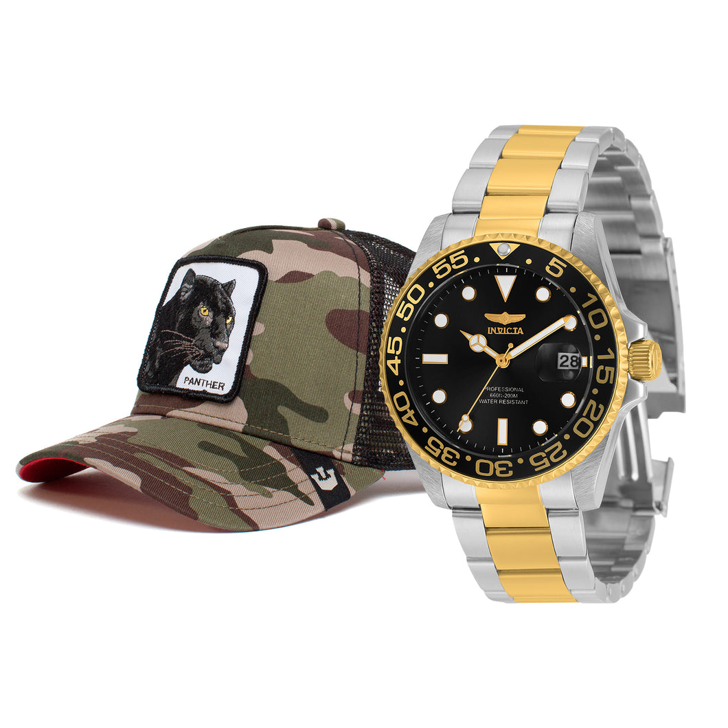Match Reloj Invicta 33261 + Goorin Black Panther